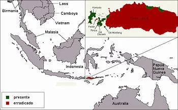 Distribución Geográfica del Dragón de Komodo